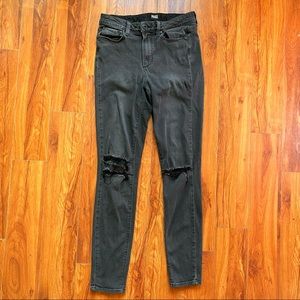 Paige Gray Jeans w/ Distressed Knees